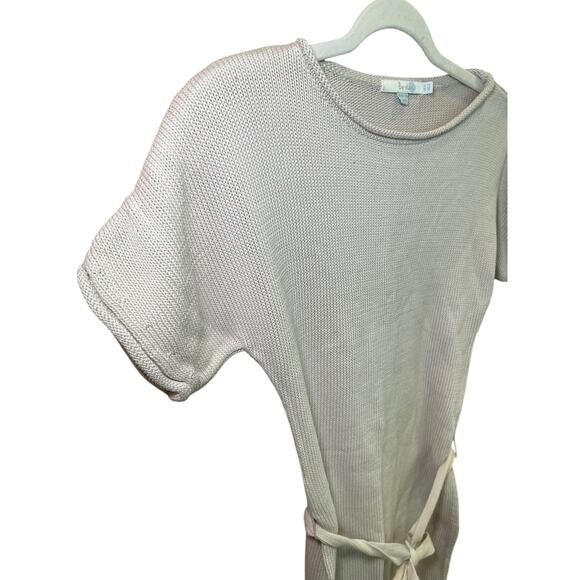 Boden Women US 2 Knit Sweater Dress Mini Sweater Dress Beige Cream Short Sleeves - Picture 6 of 7